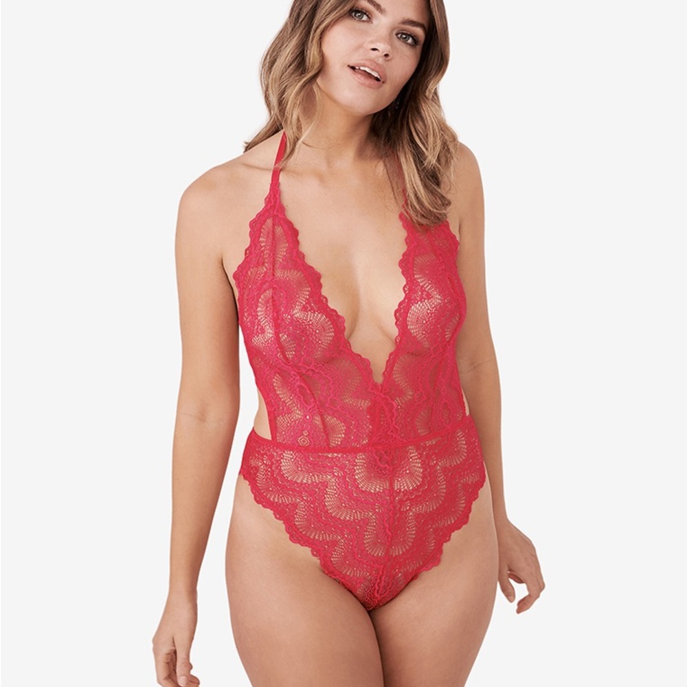 Sz S/M La vie en rose Teddy Margot Lace - Red NWT new with tag - Picture 1 of 8
